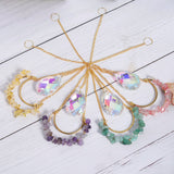Crystal Sun Catchers Wind Chime Prisms Natural Stone Rainbow Chaser Moon for Garden Hanging Pendant Car Lamp Home Decor Gift