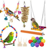 5-12Pcs Bird Cage Toys for Parrots Wood Birds Swing Hanging Chewing Bite Rack Toys Beads Shape Parrot Toy Bird Toys