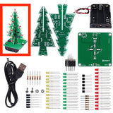 DIY Electronic Kit 7 Colors 3D Christmas Tree LED Flash Kit Three-Dimensional Colorful RGB LED Circuit Fun Suite Christmas Gift