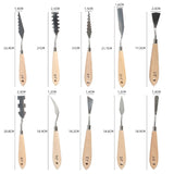 10pcs/set Stainless Steel Painting Palette Knife Oil Paint Spatula Scraper for Artist Acrylic Paintings Tools