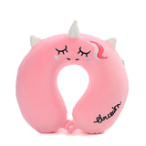 Kids Travel Neck Pillow Unicorn Memory Foam Pillow with Snap U-Shaped Airplane Car Flight Head Neck Support Pillow