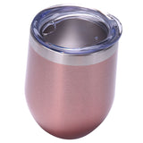 4 Pack 12 Oz Stainless Steel Stemless Wine Glass/Mug,With 4 Straws Insulated Thermal Wine Tumbler With Lids For Coffee