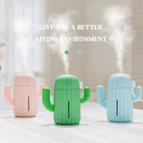 Air Humidifier Home Office Mini Air Diffuser Cactus Design USB Powered 340ml LED Humidifier USB Version