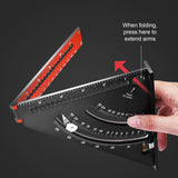 Woodworking Tool Ruler Positioning Angle Goniometer Aluminum Alloy Foldable Magnet Fixed For Home DIY Supplies Triangle Plate