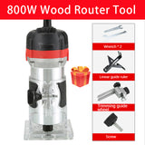 800w 30000rpm Wood Router Tool Combo Kit Electric Woodworking Machines Power Carpentry Manual Trimmer Tools With Milling Cutter