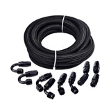 16ft Fule hose line AN6 0/45/90/180 Degree Aluminum Swivel End AN fitting + 5M PTFE Fuel Hose Line Oil Cooler Hose Adapter Kit