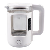 Electric Kettle with Upgraded Stainless Steel Heating Plate and Inner Lid, Wide Opening Glass Tea Kettle, 2L Black/White