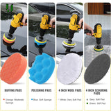 Electric Drill Brush Set Scrub Pads Sponge Power Scrubber Brush Cleaning Kit with Scrub Pads Drill bit Extender car accessories