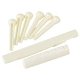 5 Set Guitar Bridge Saddle and Nut with Guitar Bridge Pins for Acoustic Guitar Slotted Bridge Saddle Nut Replacement