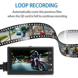 3 Inch Motorcycle DVR Camera FHD 1080P Dash Cam Moto Waterproof Dual Lens Front Rear View Video Recorder 140 Degree Angle