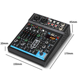2021 New Professional Audio Mixe, Sound Board Console 4-Channel Digital USB Bluetooth DJ Controller 48V Power for Stage Band Hom