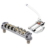 Roller Saddle Bridge with Posts and Spanner for Electric Guitar Silver &amp; Guitar Vibrato Tailpiece Tremolo Flat Top Body