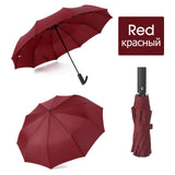 Strong Wind Resistant 3Folding Automatic Umbrella Men Parasol Women Rain 12Ribs Large Umbrellas Business Gift Portable Paraguas