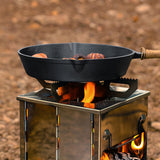 Cast Iron SKillet Camping Frying Pan with Double Grease Pour Spouts for Gases Induction Cooker Pancake Pans Outdoor Cookware