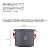 Widesea Camping Hanging Pot 1-2 People Portable Outdoor Cooker Picnic Trekking Camping Pot