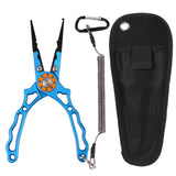 Aluminium Fishing Pliers Hook Remover Pliers Fish Holder Split Ring Tool Clip Clamp Line Cutters with Lanyard and Storage Bag