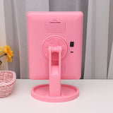 16 LEDs Desktop Cosmetic Mirror USB Touch Screen Dimmable Makeup Mirrors with Storage Tray )