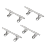 4 Pieces 4' High Polished 316 Stainless Steel Marine Boat Anchor Dock Deck Line Rope Cleat Professional marine grade cast solid
