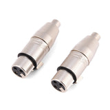 XLR 3-Pin Female To RCA Female Microphone Connector 2pcs 3-Pin XLR Female Jack To RCA Female Audio Microphone Connectors Adapter