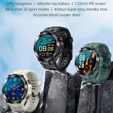 K37 Men Smart Watch GPS Navigation Sport Fitness Tracker 480mAh Big Battery Heart Rate Monitor IP68 Waterproof Smartwatch