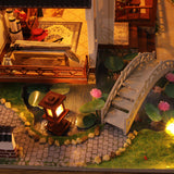 DIY Wooden Dollhouse Chinese Town Architecture Doll Houses Miniatures with Furniture Toys for Children Friend Birthday Gift