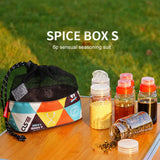 6pcs Seasoning Bottle Set Oil Can Pet Reusable Outdoor Camping Pepper Condiment Organizer With Storage Bag BBQ Cooking Portable
