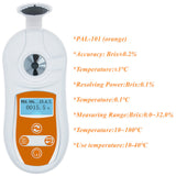 Handheld Digital 0-53%/0-32% Refractometer Brix Sugar Tester Meter Fruit Juice Beverage Drinks Concent Measuring Instrument