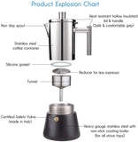 Italian Coffee Maker Induction Cooker 300ML 304 Stainless Steel Espresso Coffee Maker Coffee pot Moka Pot Italian Coffee Machine