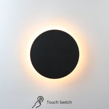 Round Led Wall Light Modern Touch Switch For Living Room Bedroom Decoration Black White Wall Sconce Indoor Lighting Lamp Shade