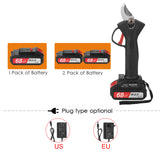 21V Brushless Cordless Electric Pruning Shear Rechargeable 2.0A Lithium Battery Powered Tree Branch Pruner 30mm Cutting Diameter