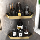 Bathroom Hardware Kit Punch-Free Triangle Space Aluminum Bathroom Shelf Towel Rack Hook Rack Black Gold Tissue Box Toilet Brush