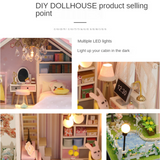 Sakura Tree Pink Diy DollHouse Wooden Miniature Furniture Doll House maison Model Building Kits casa Toy For Kids Girl Xmas Gift