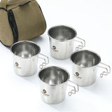 S180-B Canvas Portable Sierra Cups Storage Bag Outdoor Camping Picnic Fishing Tableware Storage Bags