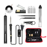 14 in 1 Soldering Iron 60W Adjustable Temperature Welding Soldering Iron with ON/OFF Switch 5pcs Soldering Tips Solder Sucker