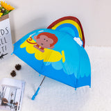 Cute Cartoon Kids Umbrella Animation Creative Long-Handled 3D Ear Modeling Children's Umbrella For Boys Girls 8K Sunshade