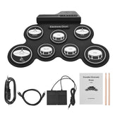 SOLO SD-50 Portable Electronic Drum set Drum Pad Digital Silicone Roll-Up Drum Kit with 9 pads 2 pedals for Children Beginners
