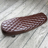 Brown Motorcycle Flat Brat, Styling Vintage Saddle Seat Cushion