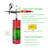 Upgraded Airbrush Kit Portable Auto Mini Air Brush Gun With Compressor Quiet For Art Cake Nail Model Painting Tattoo Manicure