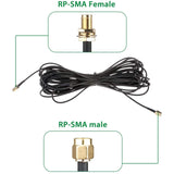 5-Pack 10Ft WiFi Antenna Extension Coaxial Cable RP-SMA Male to RP-SMA Female for WiFi LAN WAN Router Bridge Antenna