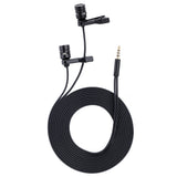 SOONHUA 3.5mm Microphone Lapel Clip Mic With Capacitor Technology Dual-Head Microphones For Smart Phone