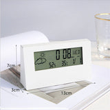LCD Clock Temperature and Humidity Meter Electronic Alarm Clock Weather Station Display Children Students Mini Alarm