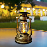 Retro Horse Lantern Rechargeable Solar Battery Camping Light Outdoor LED Candle Flame Warm Lighting Tent Garden Decoration