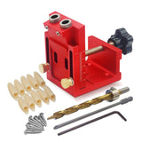 15° Pocket Hole Drill Guide Dowel Jig, Aluminium Oblique Hole Locator Drilling Kit Woodworker DIY Tools with 9mm Drill Bit