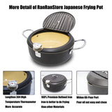 Deep Fryer Pot,Stainless Steel With Temperature Control And Lid Japanese Style Tempura Fryer Pan Uncoated Frye