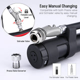 300PSI Bike Fork Pump with Gauge Bicycle Tyre Inflator Fits for Presta Schrader Valve Manual Changing air pump bicycle