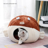 Sweet Cat Bed Warm Cat Nesk Round Pets Sleeping Cave Kitten Beds And Houses Soft Kitten Lounger Cushion Cat's Accessories