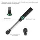 10-60N.m 3/8 Inch Drive 7 PCS Preset Torque Wrench Bits Set Quick Release Adjustable Torque Wrench Bicycle Car Auto Repairs