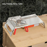 Folding Stove Table Home Heat Insulation Cooking Desk Outdoor Camping Burner Bracket Picnic Portable Hiking Stainless Steel