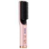 Rechargeable Hair Straightening Iron Temperature Control Electric Hair Brush Straightener Comb Curling Brush Styling Hairstyle