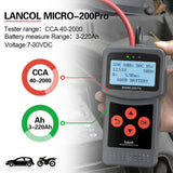 12-Voltage Car Motorcycle Battery Tester Digital Battery Analyzer Micro-200 Pro Motorcycle Automotive Car Diagnostic Tool